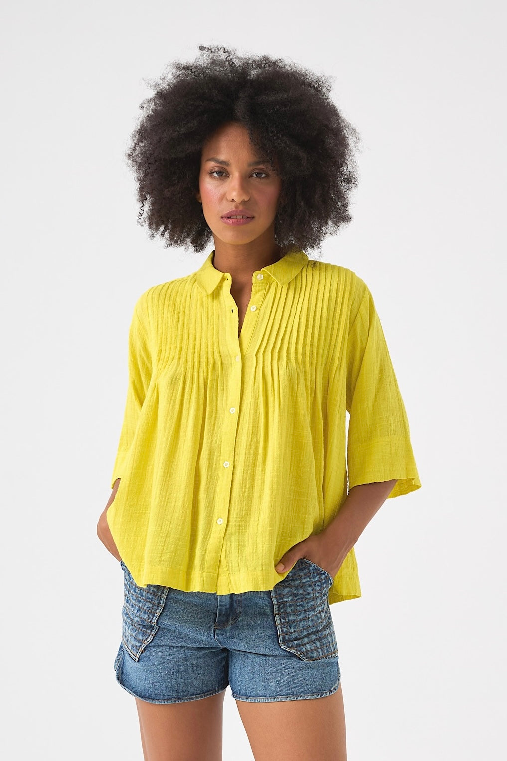 Chicosoleil Rusty blouse jaune coton viscose