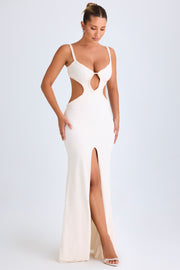 Oh Polly Selenia robe maxi blanche découpée à volants