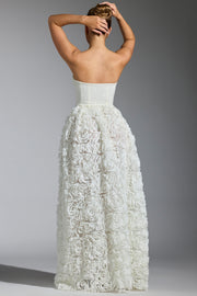 Oh Polly Embellished Robe Camellia Blanche Corset Fleurs