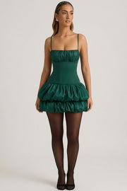 Oh Polly Clarice 12015 mini robe satin vert émeraude
