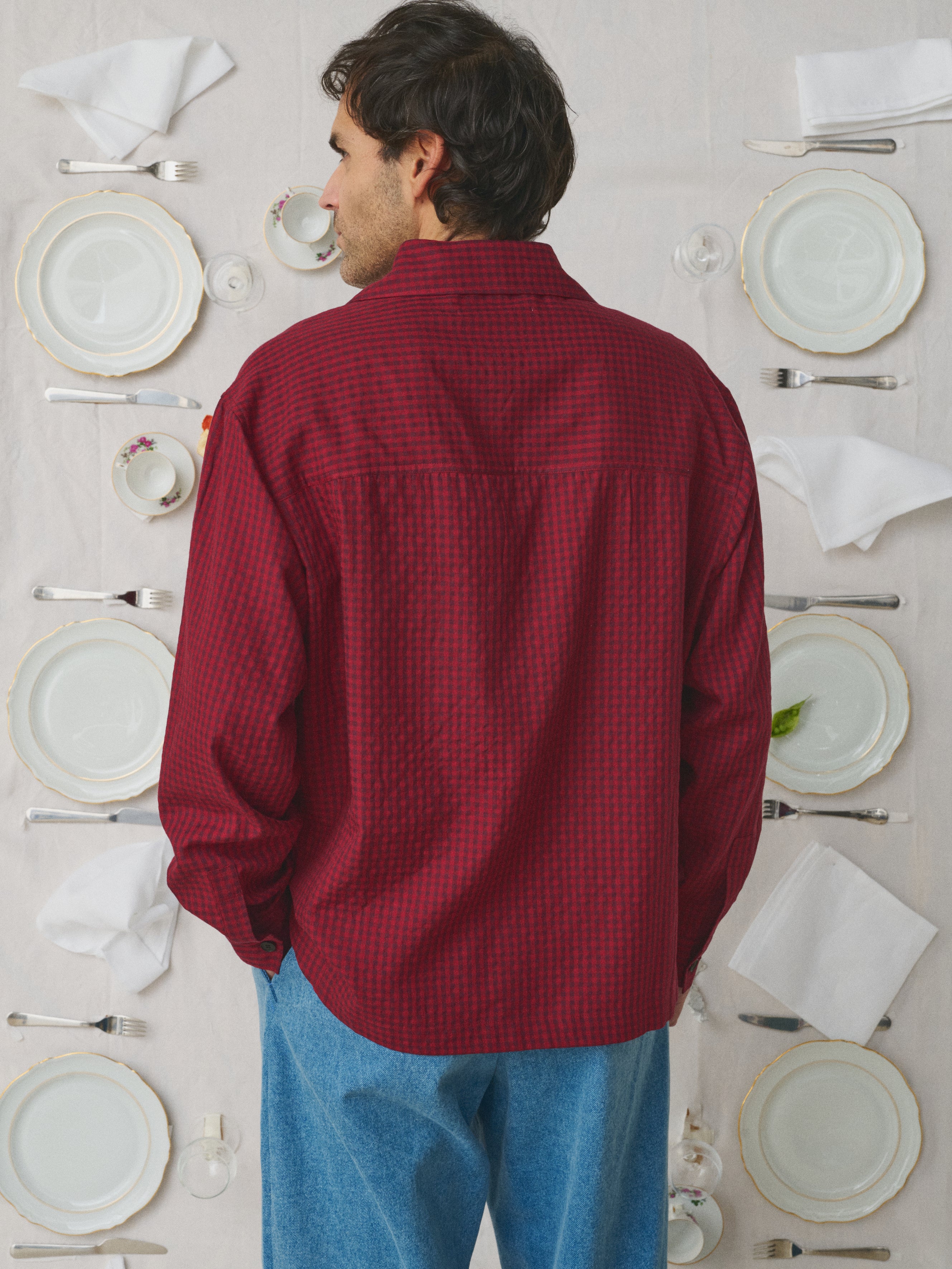 Chemise Babu Mii à table carreaux homme coton, taille M