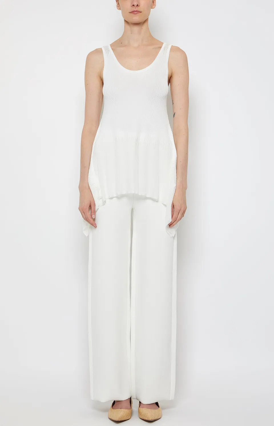 Prabal Gurung Peplum Shell débardeur ivoire viscose XS à XL