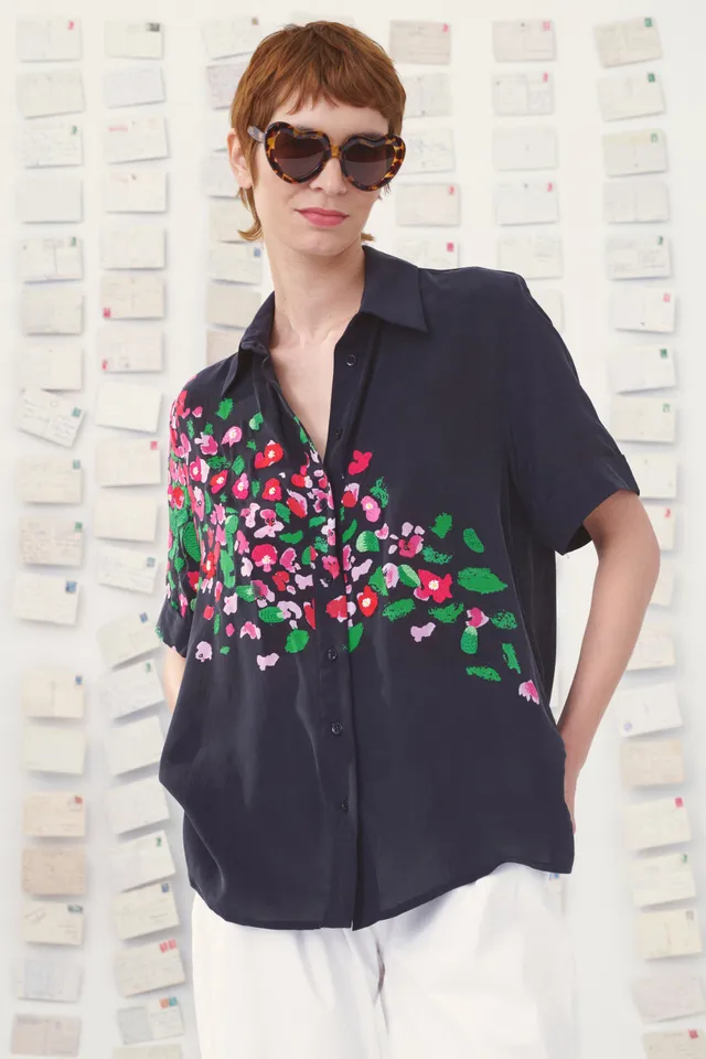 Mii Carte Postale Chemise Karine Cyclades Soie XS