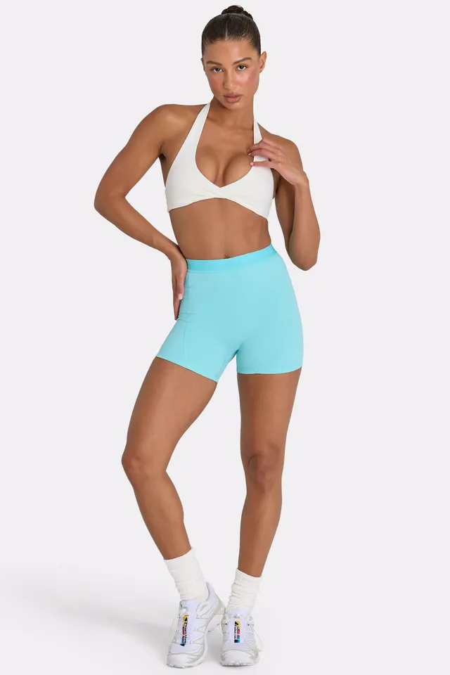 Oh Polly Bo+Tee BT1511 short mini aqua taille haute