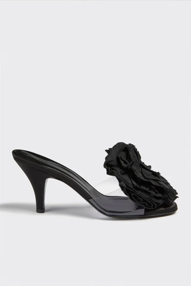 Liviana Conti Wanda mules femme noir satin talon 80 mm