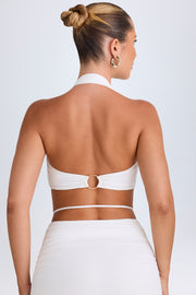Oh Polly Tops Vella top crop blanc licou dos nu