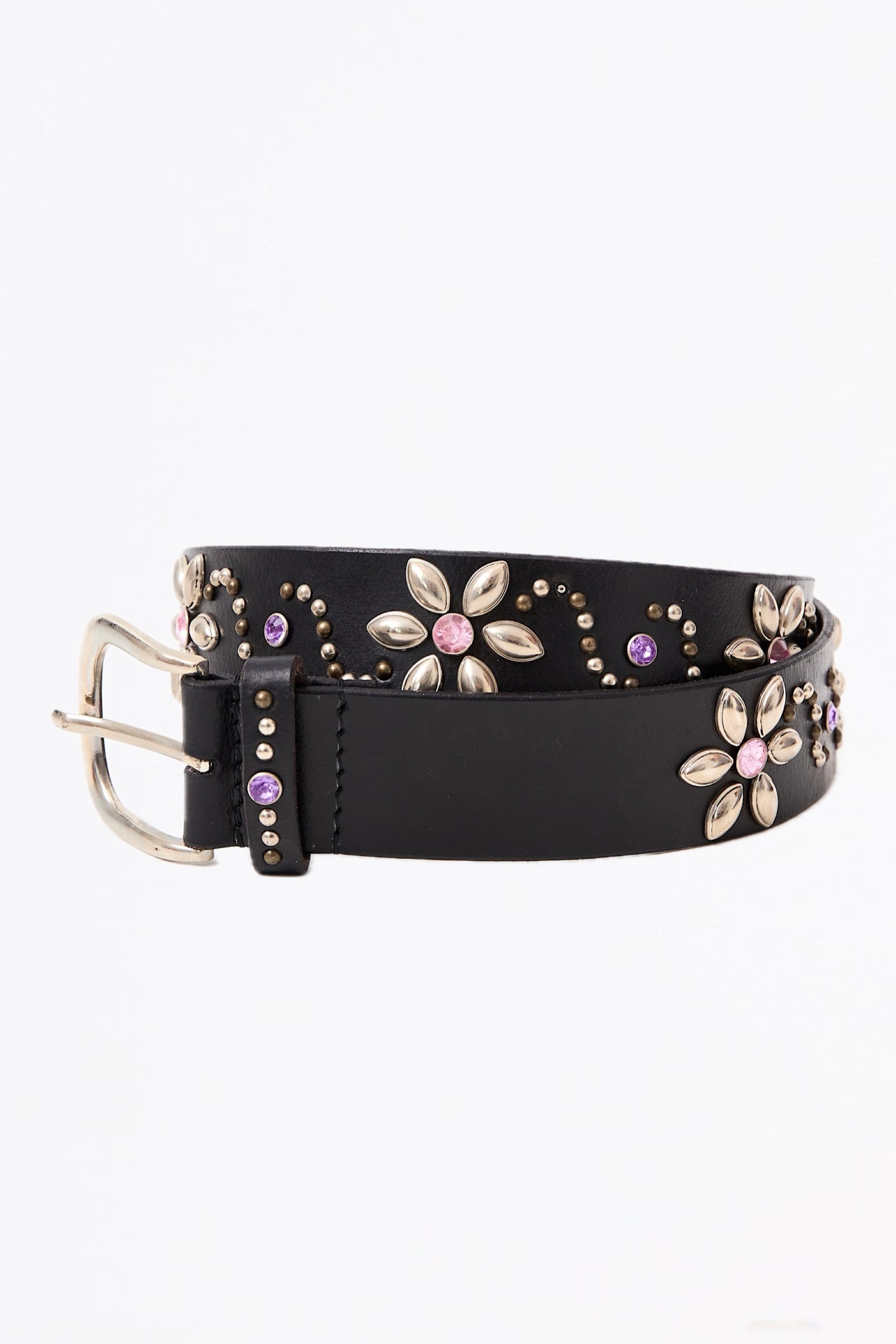 Chicosoleil Iro ceinture noire cuir buffle cloutée
