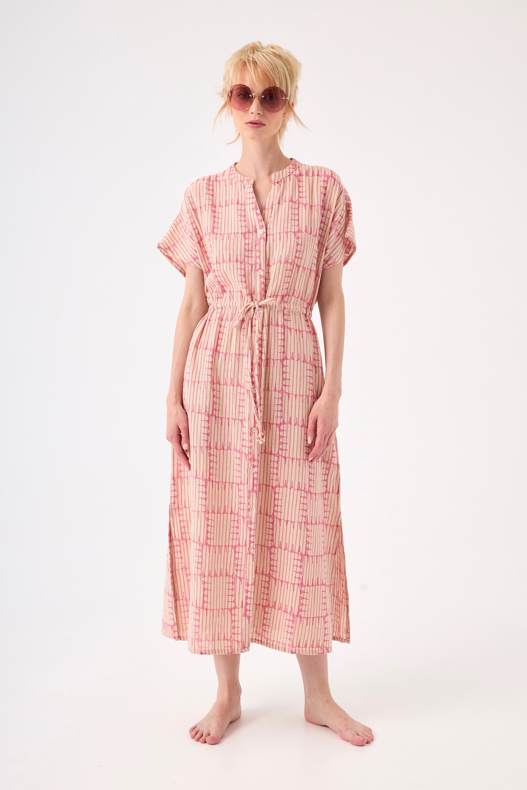 Chicosoleil Deepty robe longue rosewood coton poches