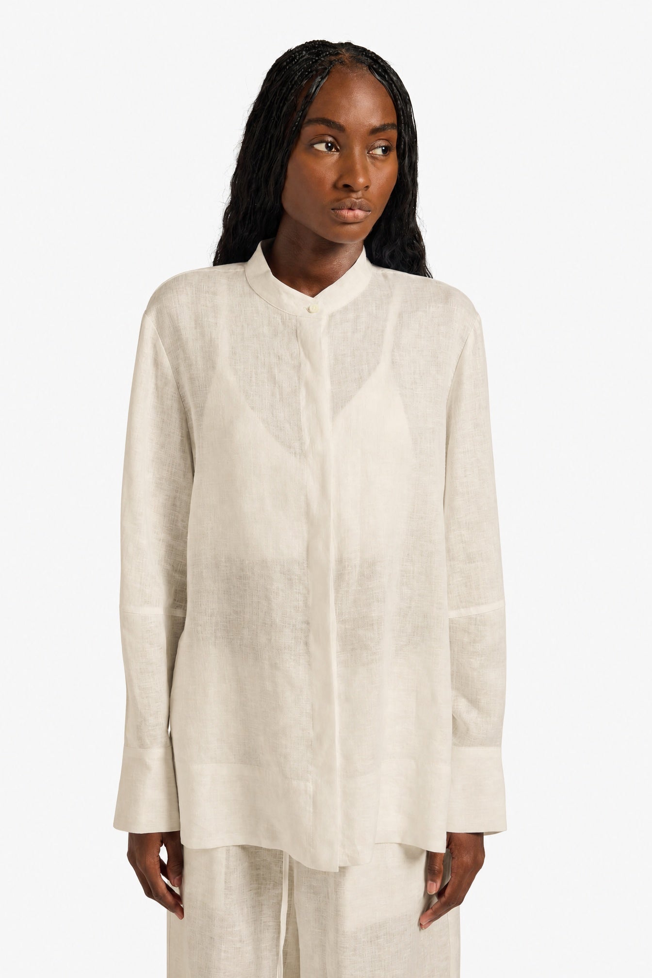 Liviana Conti Agatha chemise femme lin blanc 100%