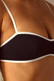 Oh Polly Haut Bikini Bandeau Noir Dos Ouvert Bretelles