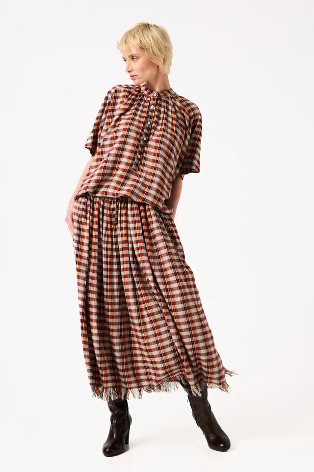 Chicosoleil Bhumi blouse oversize carreaux XS/S