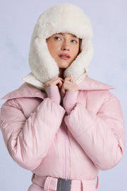 Oh Polly Bo+Tee chapka trappeur blanche fausse fourrure