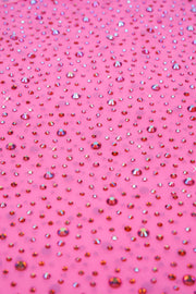 Oh Polly Embellished Jade 8332 robe mini rose bonbon strass