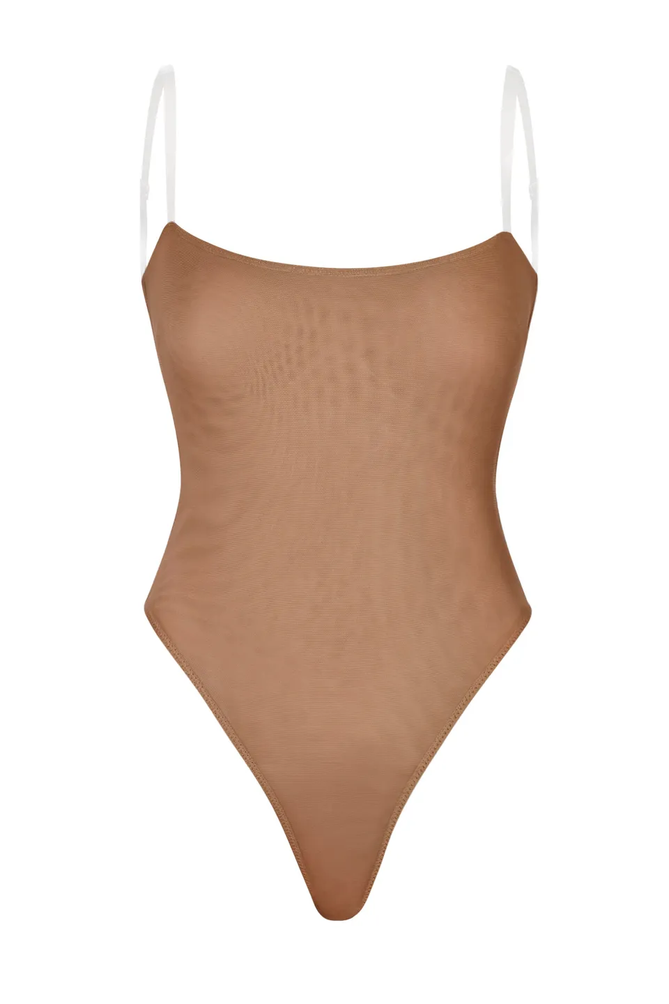 Oh Polly Body Mesh Miel Bretelles Transparentes String 15505