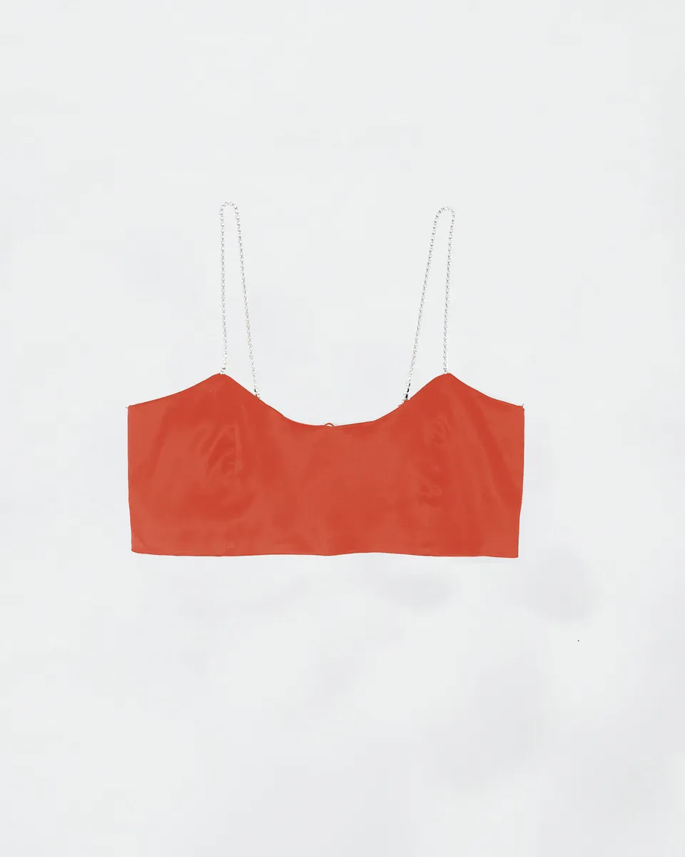 The Ethiquette Gigi Terracota crop top soie taille M