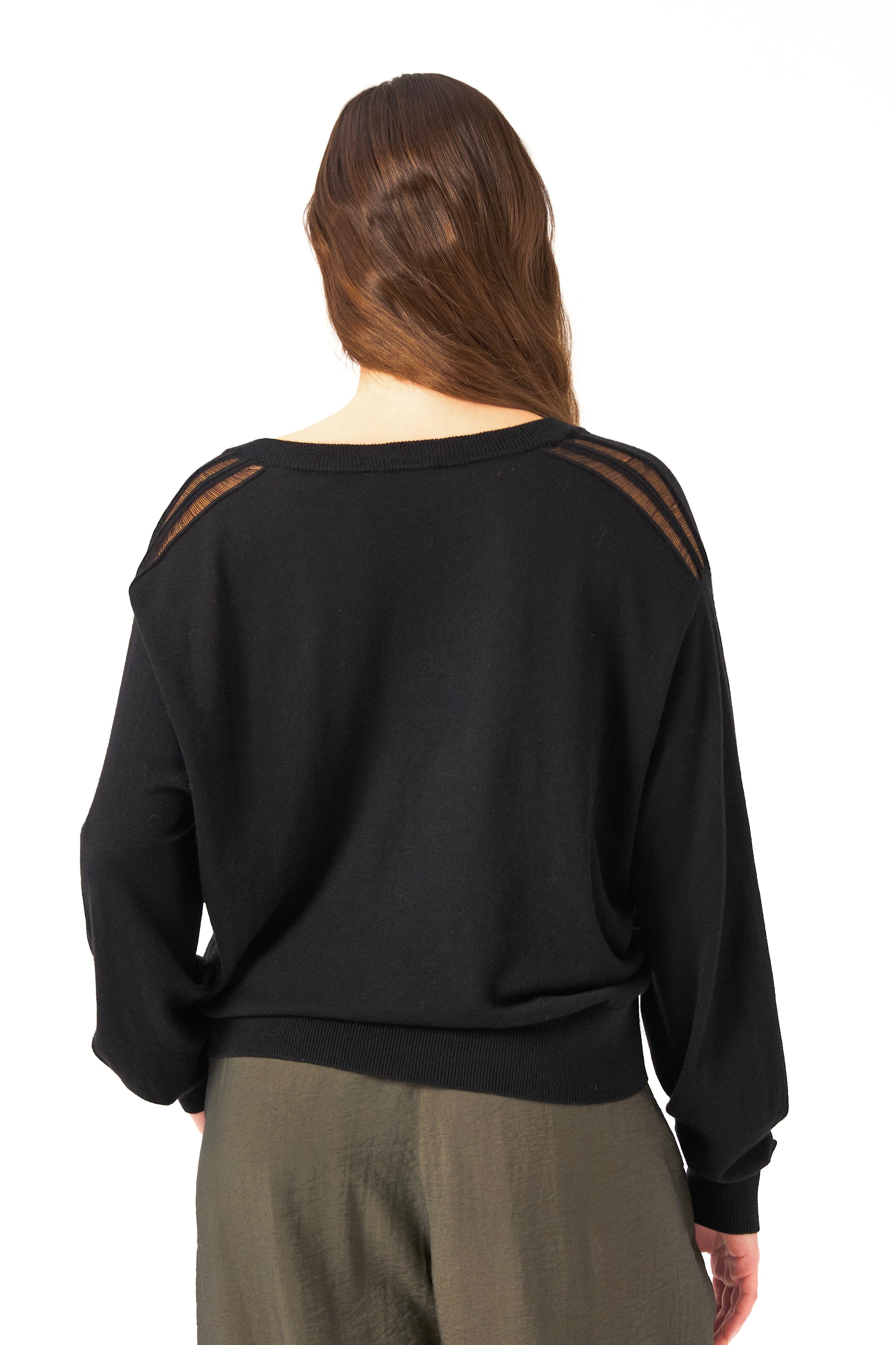 Chicosoleil Mailles Poupy pull noir wool laine