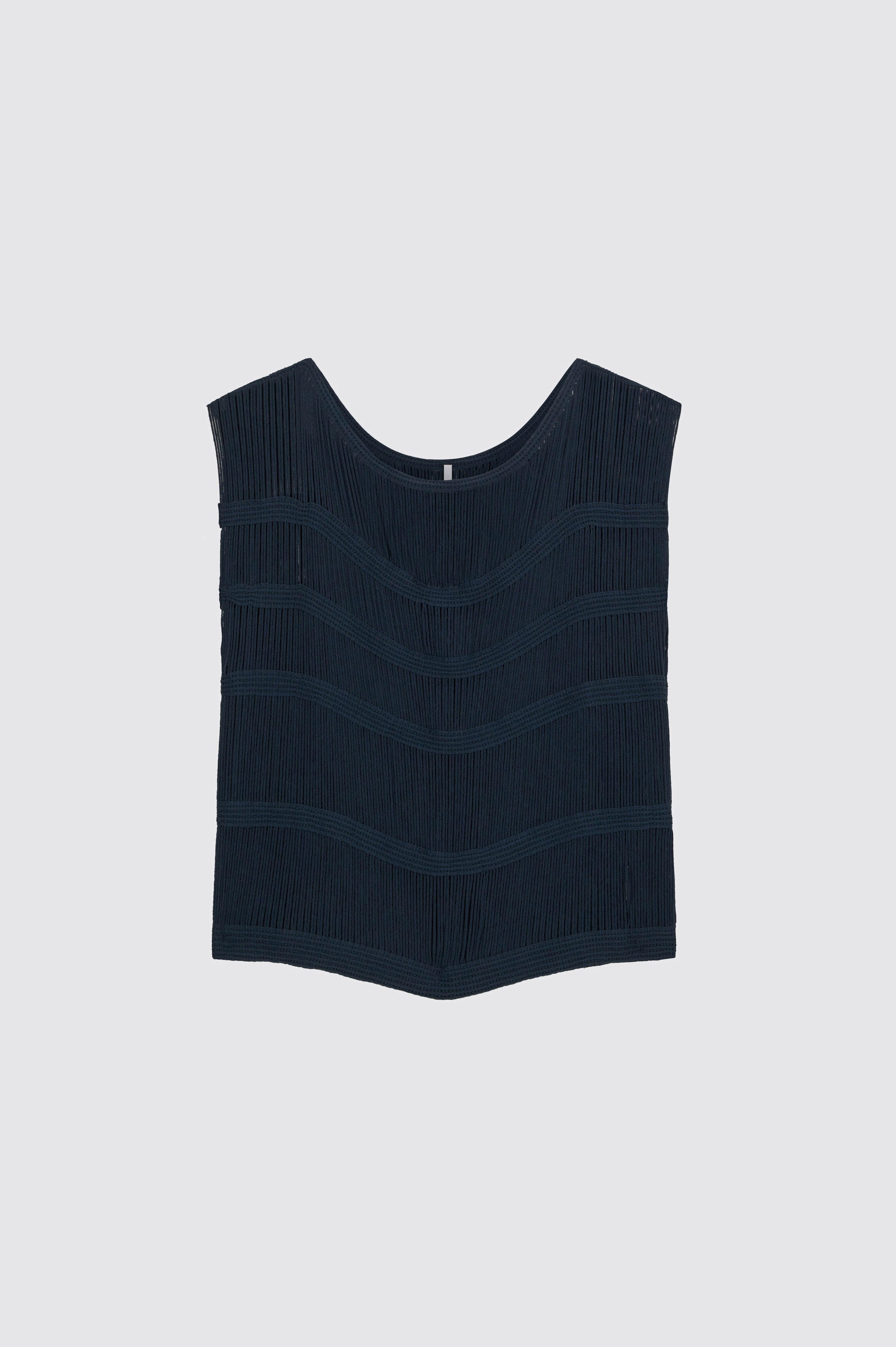 Liviana Conti Julieta top franges viscose abisso XS-XL
