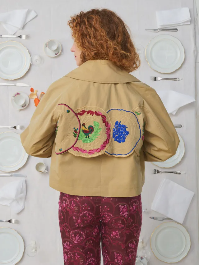 Mii à table Volver veste trench déperlant brodé S-L