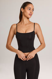 Oh Polly Ailany 14808 Top Débardeur Noir Moulant