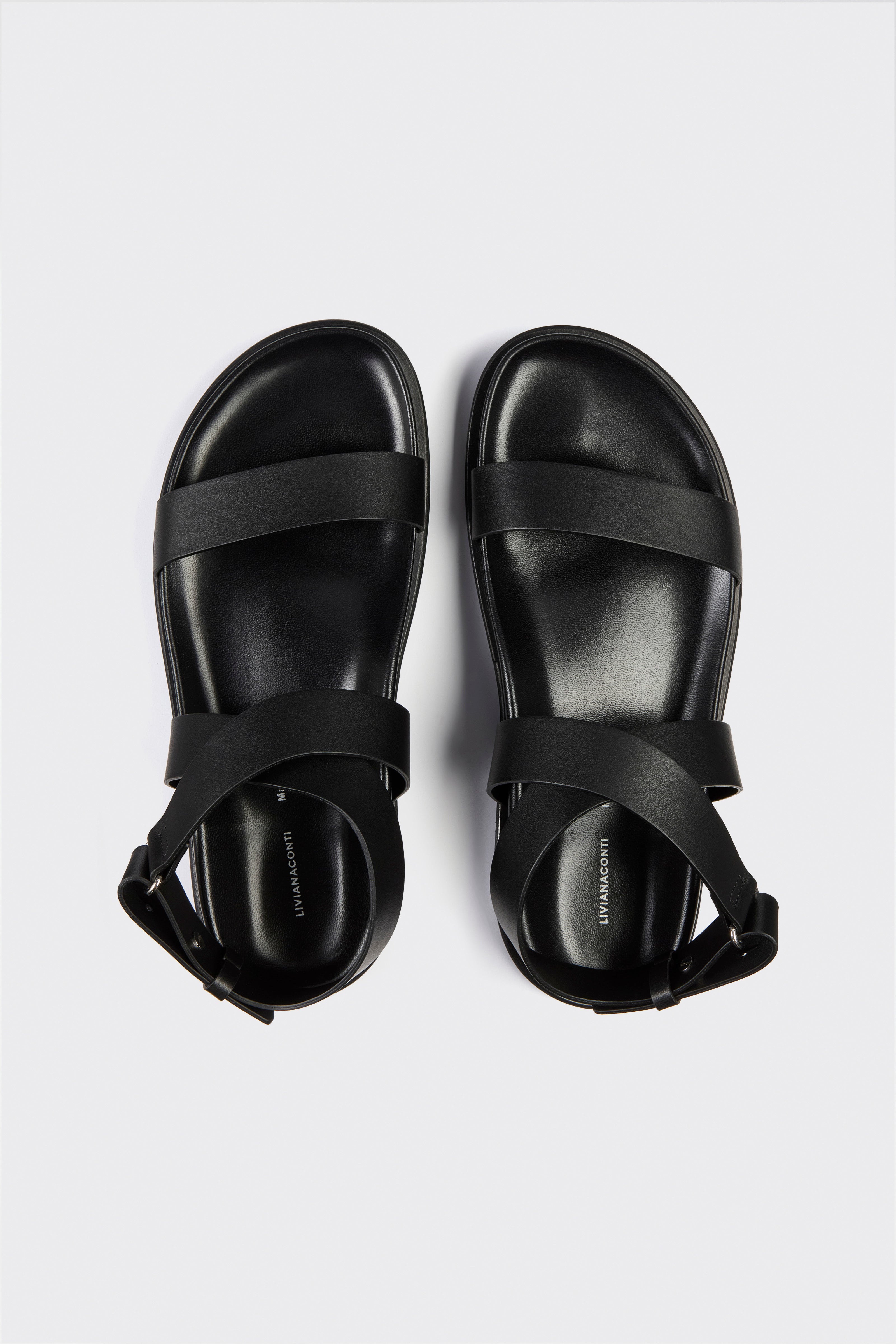 Liviana Conti Malika sandales plates noires cuir