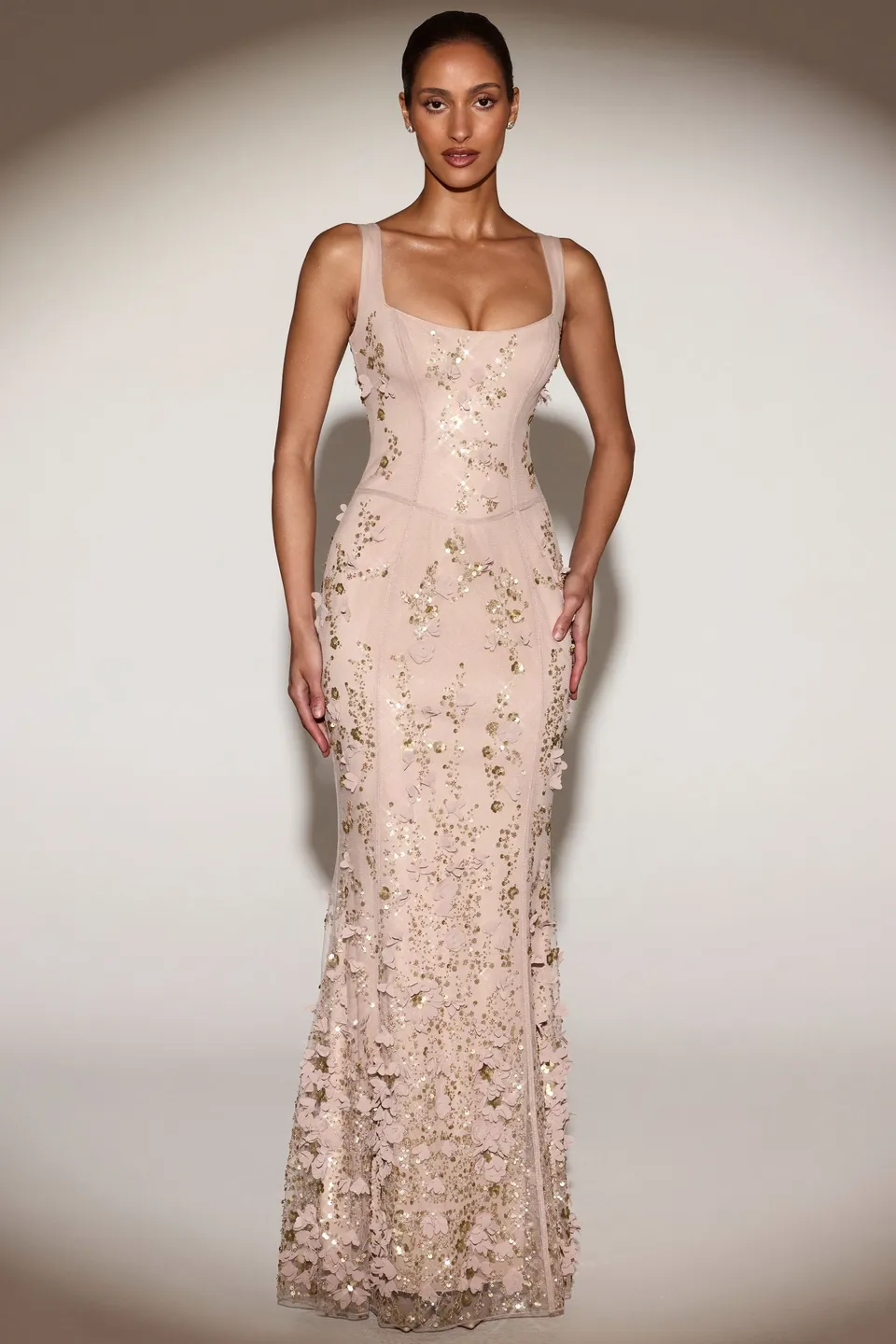 Oh Polly Embellished Vasanta robe corset sable sequins