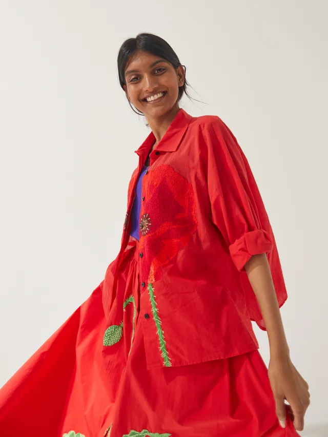 MII Les iconiques chemise Greta Coquelicot coton Khadi