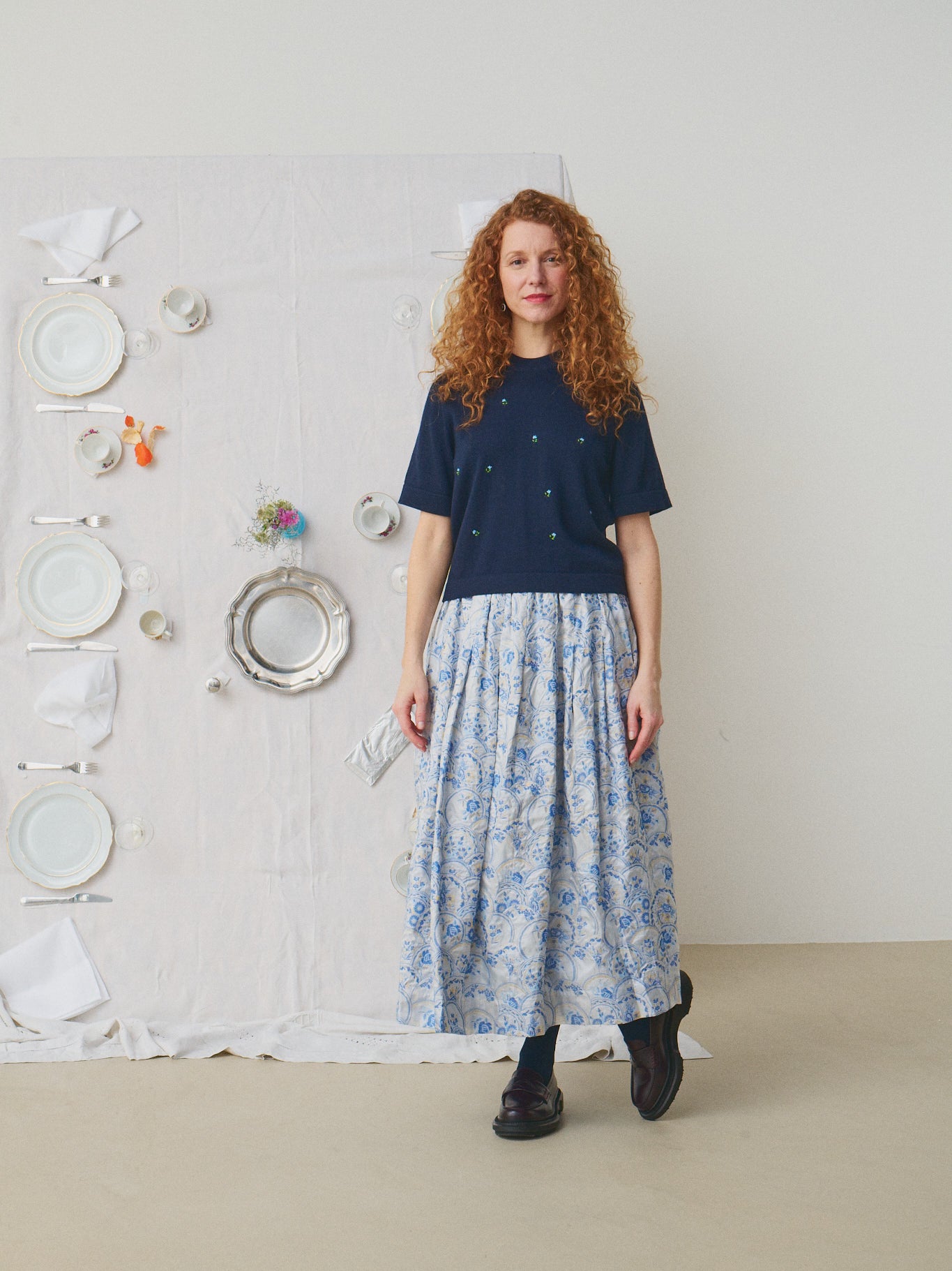 Pull Axelle Mii à table laine superfine et soie, manches courtes femme