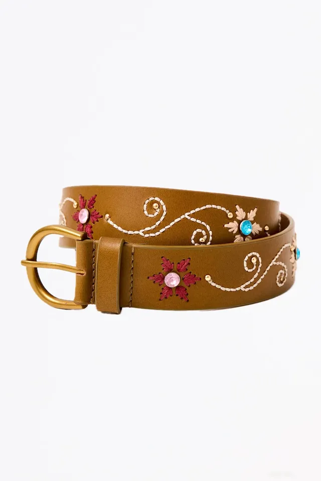 Chicosoleil Rudy ceinture cuir olive boucle