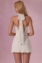Oh Polly Nola robe mini satin perle évasée