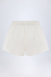 Oh Polly Lariana short coton blanc taille mi-haute