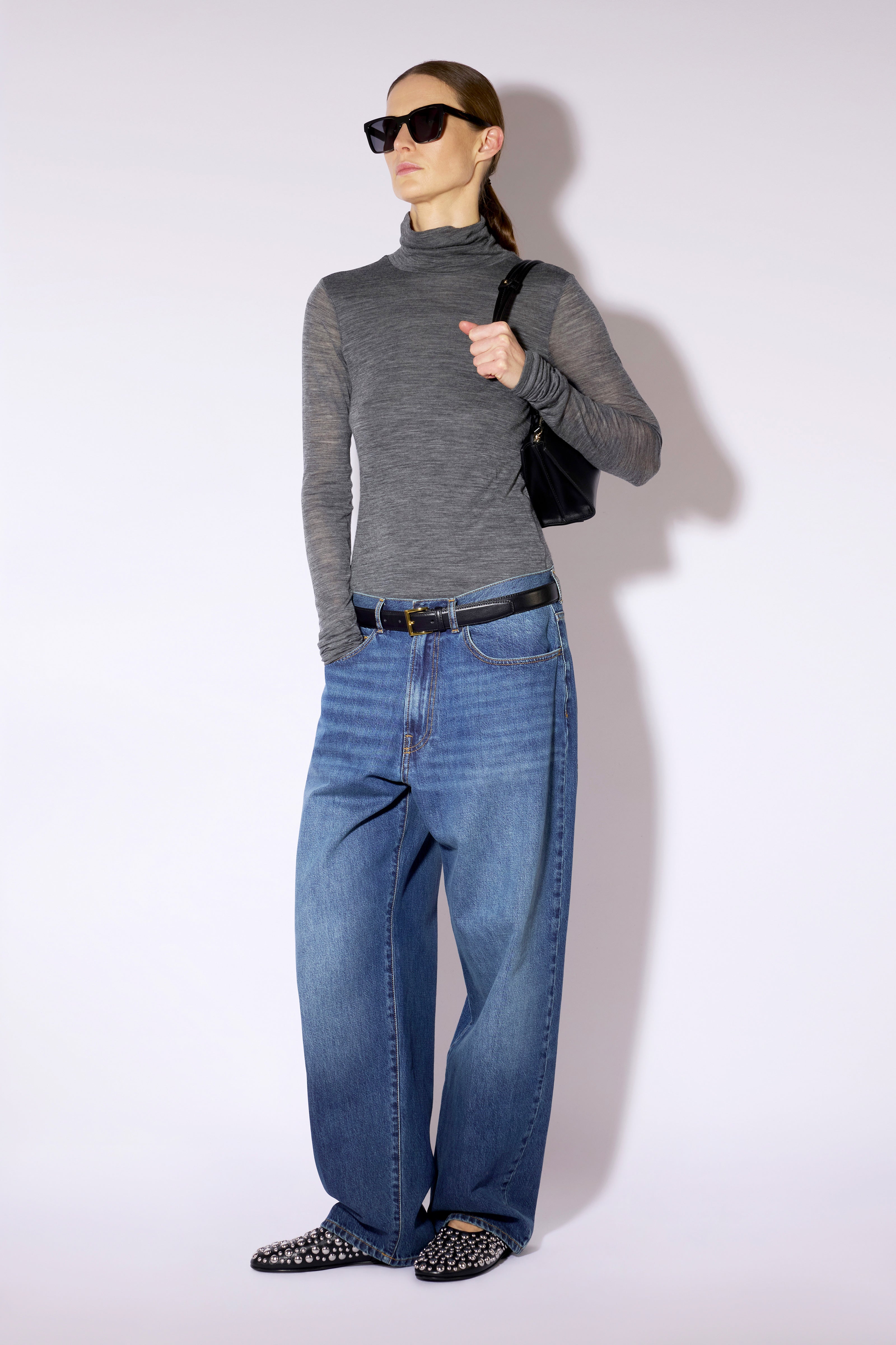 Liviana Conti Ginevra t-shirt gris laine col haut