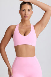 Oh Polly Bo+Tee BT2094 brassière sport rose col V stretch