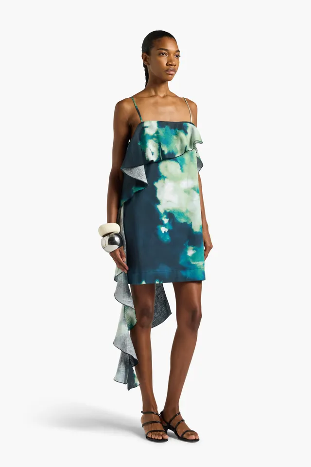 Liviana Conti Arlene robe courte lin fleurie nuit