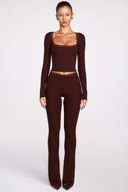 Oh Polly Tops Retta haut manches longues modal marron