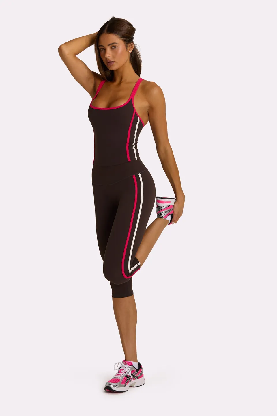 Oh Polly Bo+Tee Soft Active legging capri marron truffe