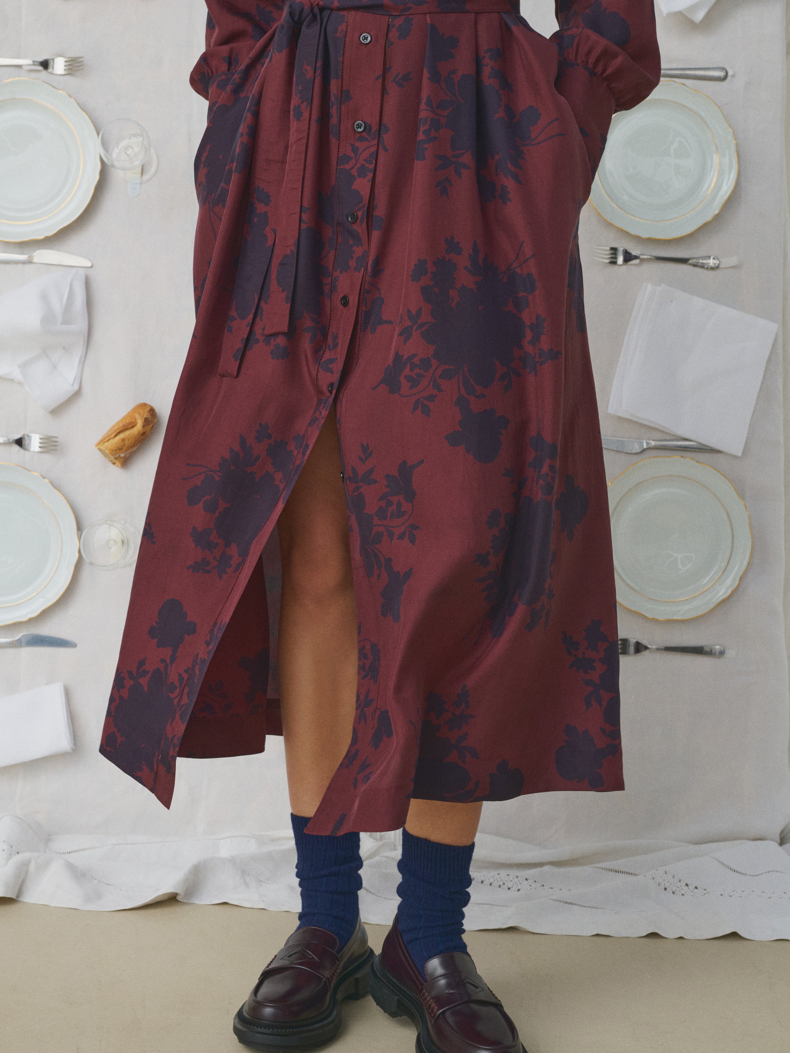 Mii à table Venus La Vaisselle robe longue soie taille M