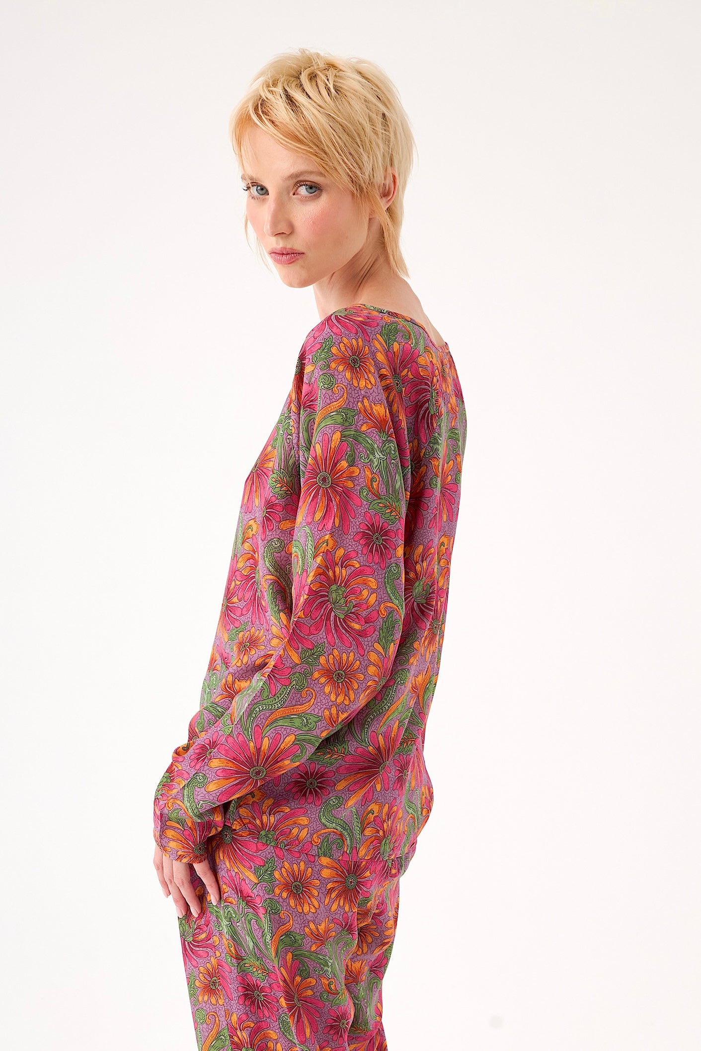 Chicosoleil Louizon top fleur de satin viscose