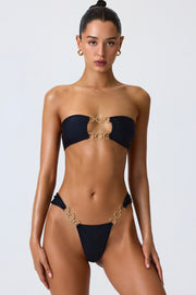 Oh Polly Swim bas bikini cheeky noir anneaux dorés