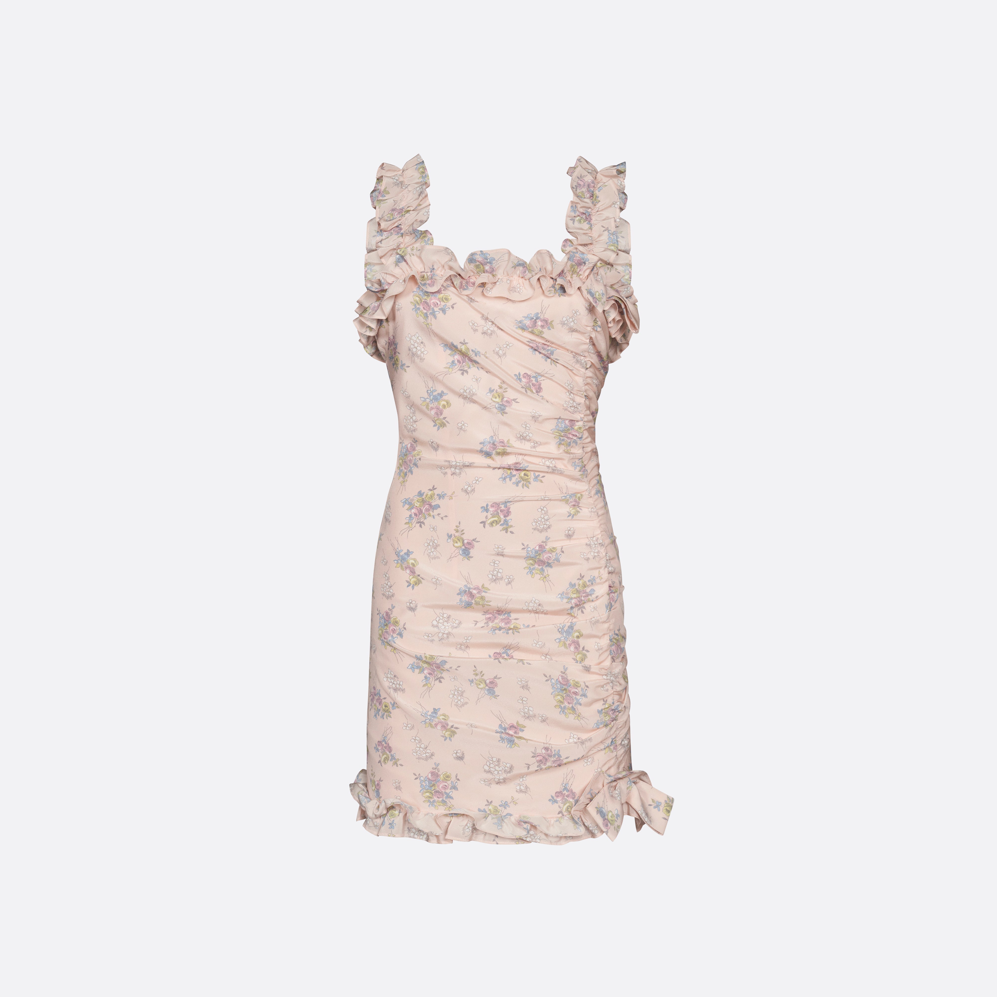 Alessandra Rich Silk Mini robe courte rose clair 40