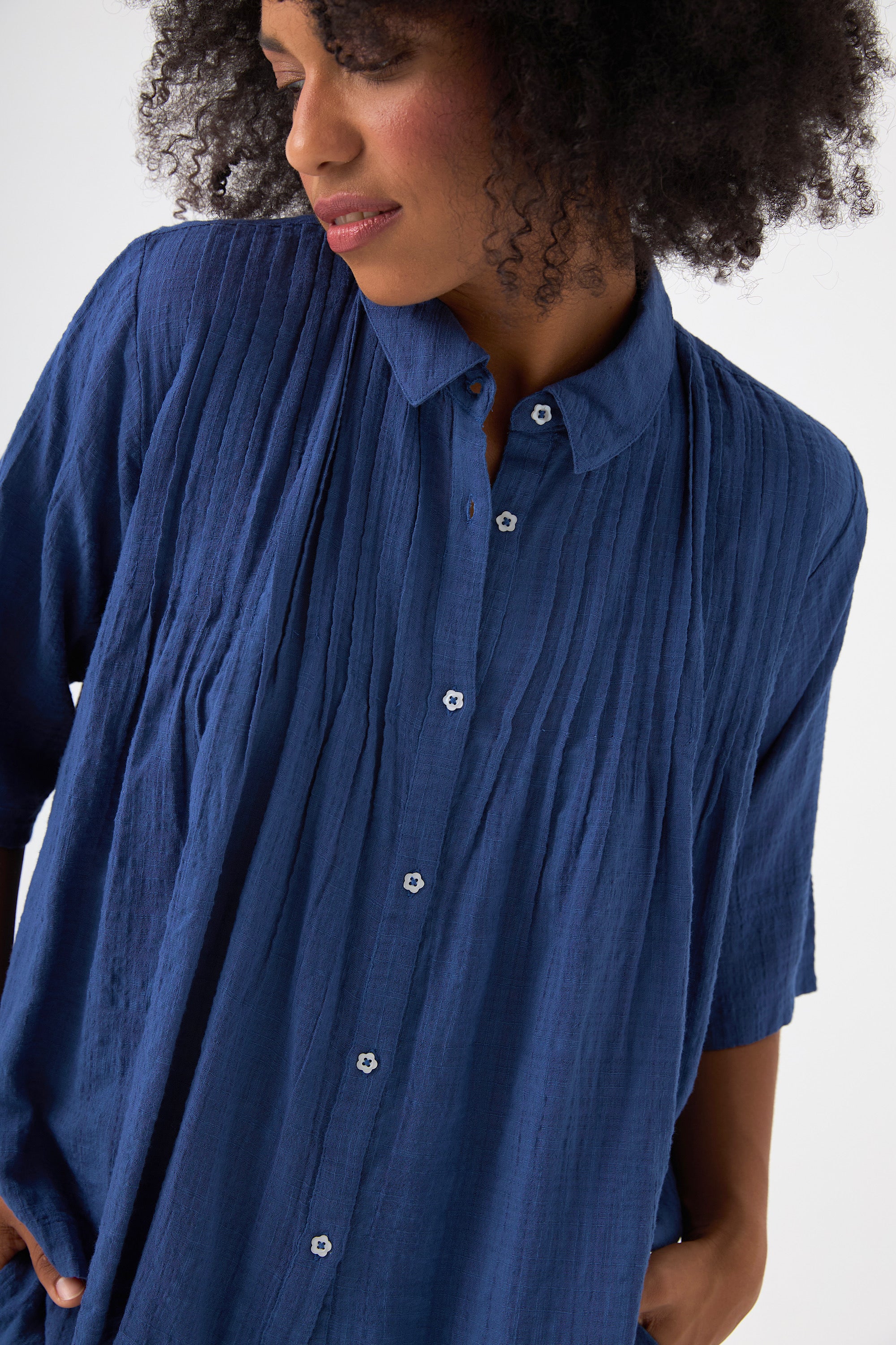 Chicosoleil Rusty blouse chemisier bleue coton viscose