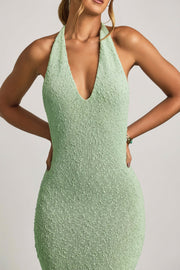 Oh Polly Mirri robe maxi menthe maille bouclé