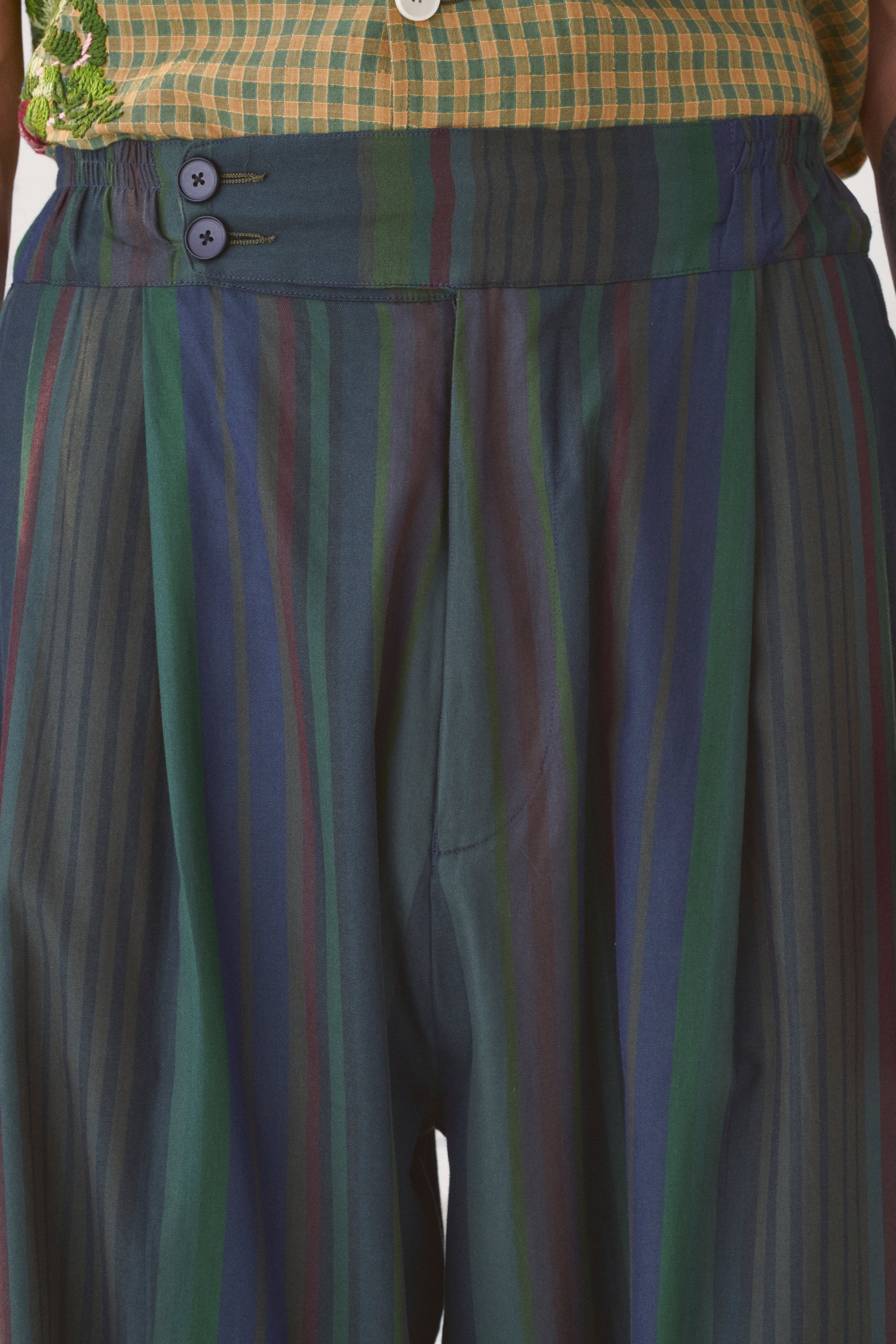Mii Pantalon Wan Les Unis pantalon baggy coton rayé
