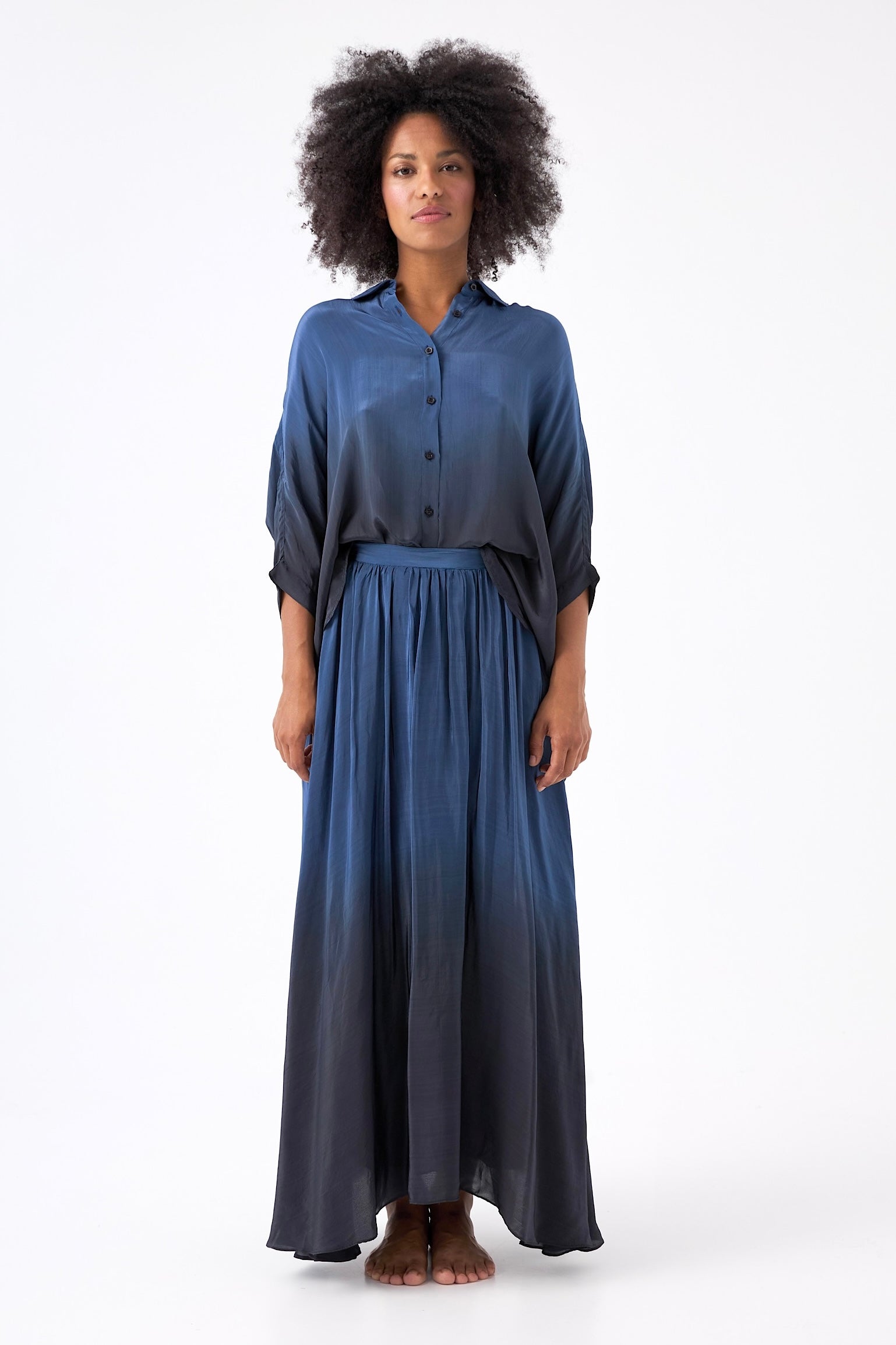 Chicosoleil Pixie jupe longue tie dye bleu viscose