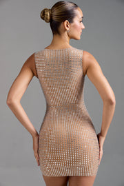 Oh Polly Sindre 10170 robe mini strass almond