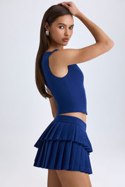 Oh Polly Nada mini jupe plissée bleu marine taille basse
