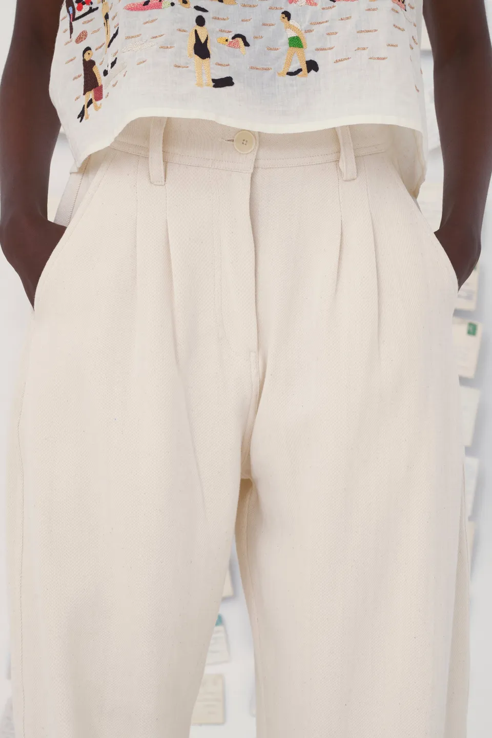 Mii Pantalon Miti Les Unis pantalon denim coton brut