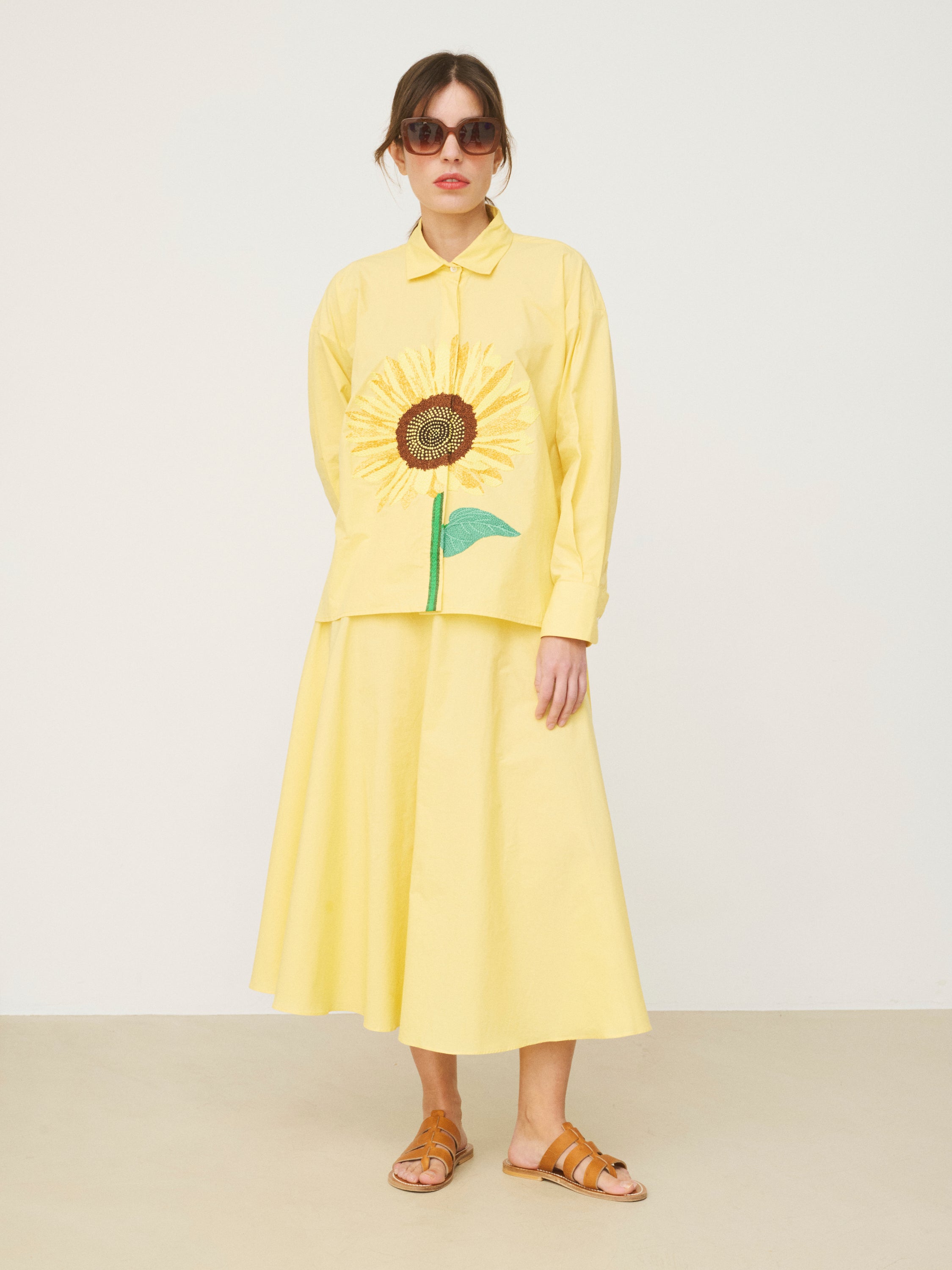 MII Les iconiques chemise Greta Tournesol brodée