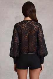 Oh Polly Jumpsuits Serenya combishort dentelle noir