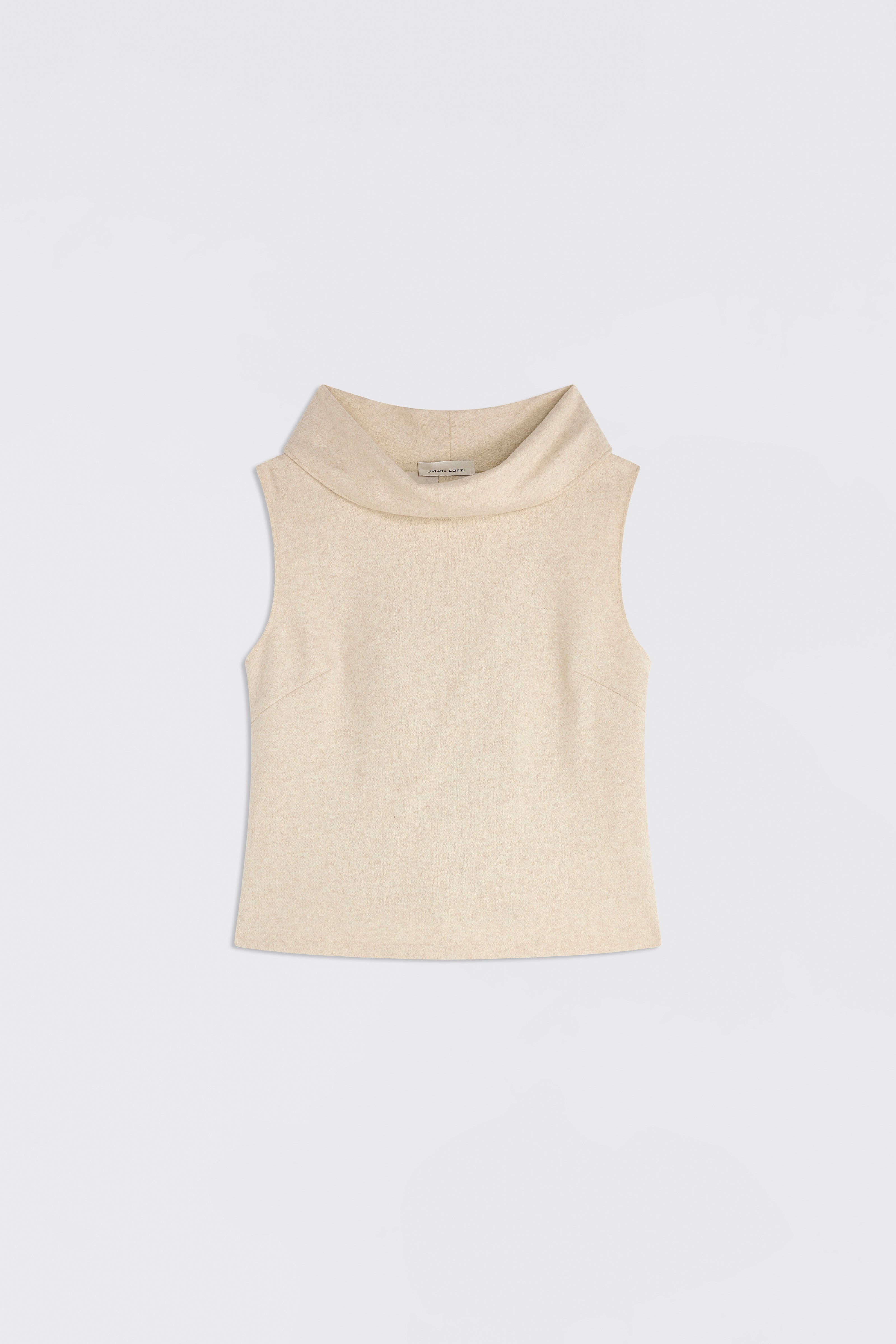 Liviana Conti Iris top sans manches Beige Casha Mélangé