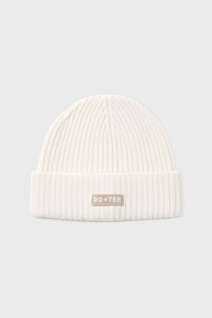 Oh Polly Bo+Tee Bonnet Beanie Ivoire Maille Cotelee